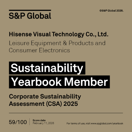 ESG实践再获国际认可,海信视像入选标普全球可持续发展年鉴 ESG实践再获国际认可,海信视像入选标普全球可持续发展年鉴